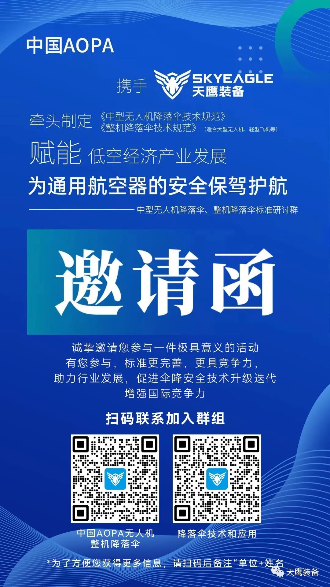 诚邀加入 | 中国AOPA携手9170金沙登录入口装备牵头制订《中型无人机下降伞手艺规范》《整机下降伞手艺规范》整体标准(图2)